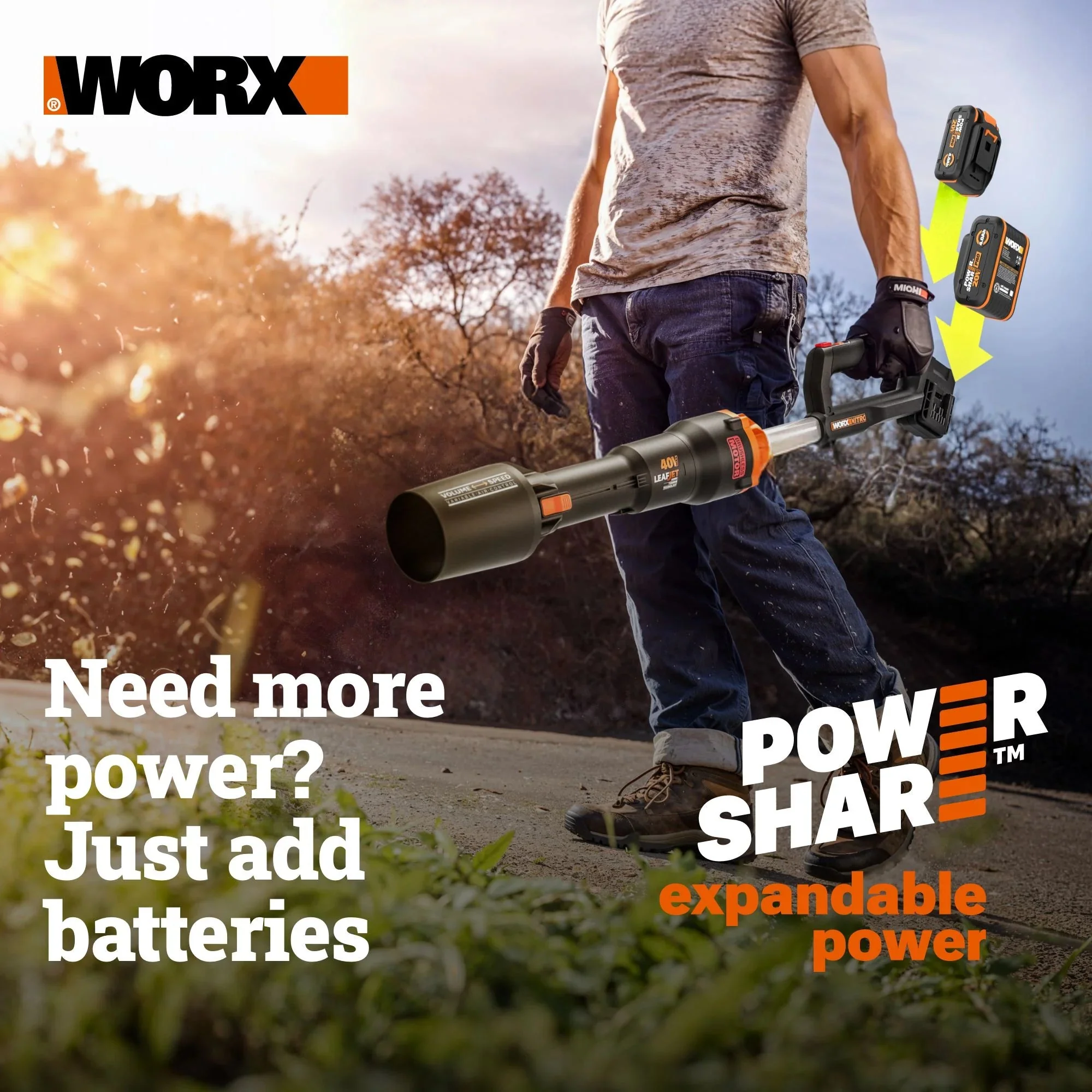 Worx 20V Power Share Axis Cordless Reciprocating & Jig Saw – WX550L.9