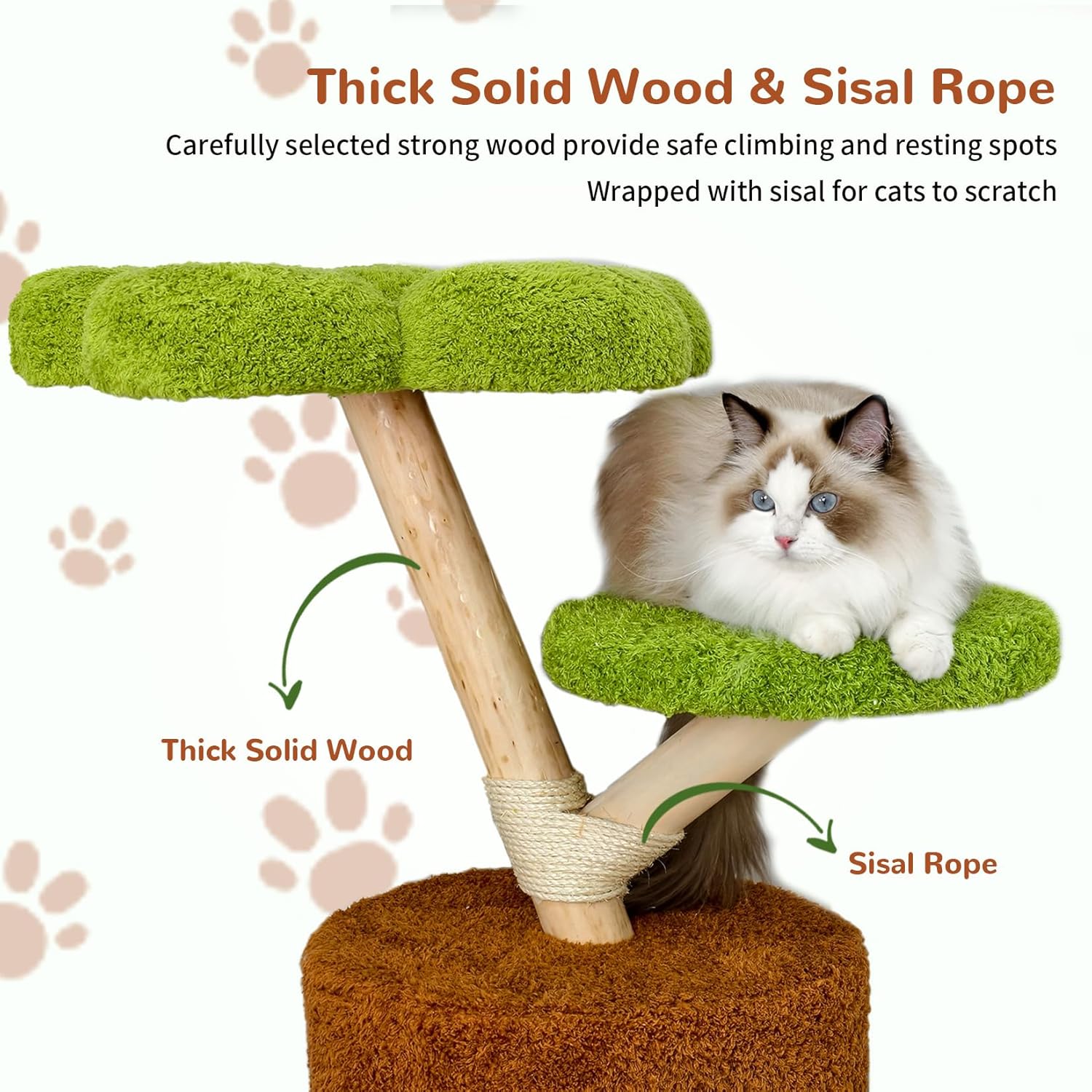Wisfor Modern Cat Tree Tower: 58Inch Tall Cats Tree for Large Cats with Multi Condos – Indoor Wooden Kitty Tree House Sturdy with Scratching Post