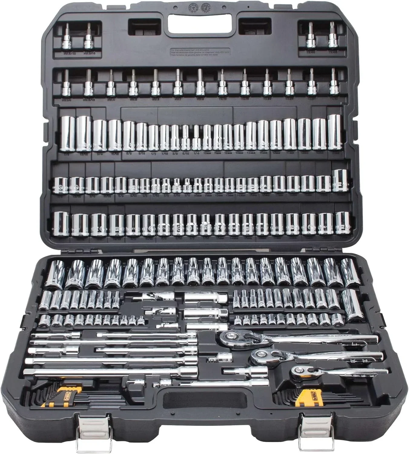 DEWALT Mechanics Tool Set, SAE And Metric, 192-Piece, 1/4, 3/8 And 1/2 in Drive – DWMT75049