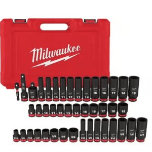 Milwaukee SHOCKWAVE 3/8 in. Drive SAE And Metric 6 Point Impact Socket Set, 43-Piece