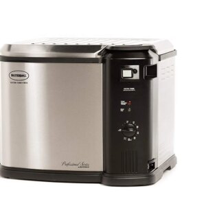 XL Electric Turkey Fryer, 20 lb Capacity, Analog Controls, Digital Timer, 1650W Heating, Easy Clean, Safe Design