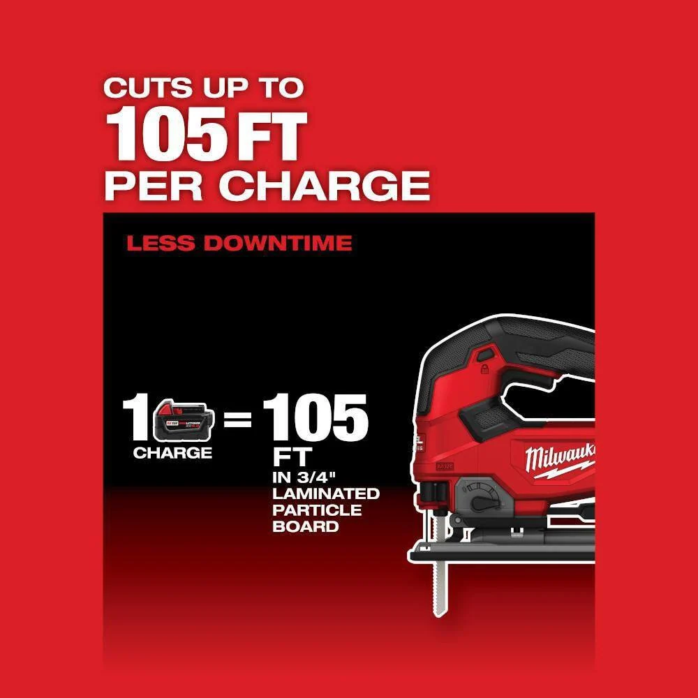 Milwaukee M18 FUEL 18-Volt Lithium-Ion Brushless Cordless D-Handle Jig Saw With M18 5.0 Ah Battery – 2737-20-48-11-1850