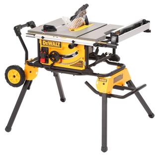 DEWALT 15 Amp Corded 10 in. Jobsite Table Saw With Rolling Stand – DWE7491RS