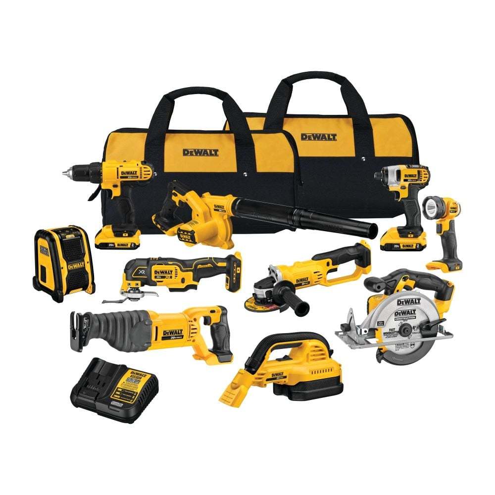 DeWalt 20V MAX 10-Tool Combo Kit With Batteries & Charger – DCK1020D2