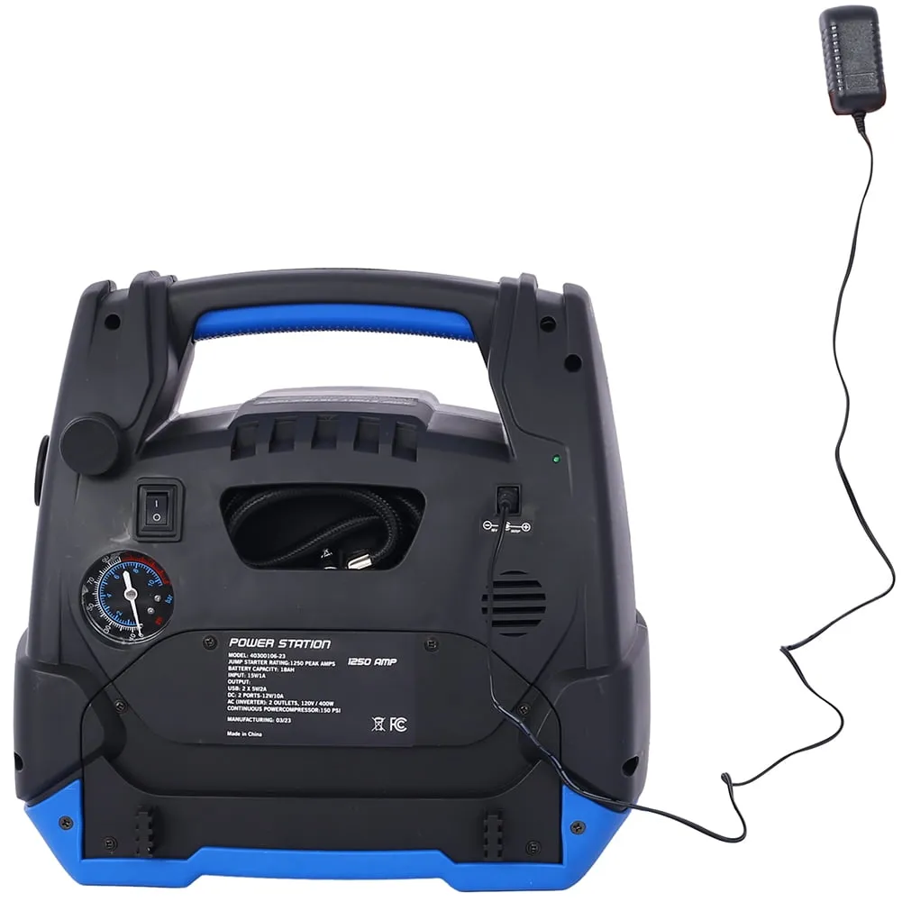 Rechargeable Jump Starter 1800 Amp Battery Jump Starter With Air Compressor Car Tire Inflator For Gas Diesel Vehicles