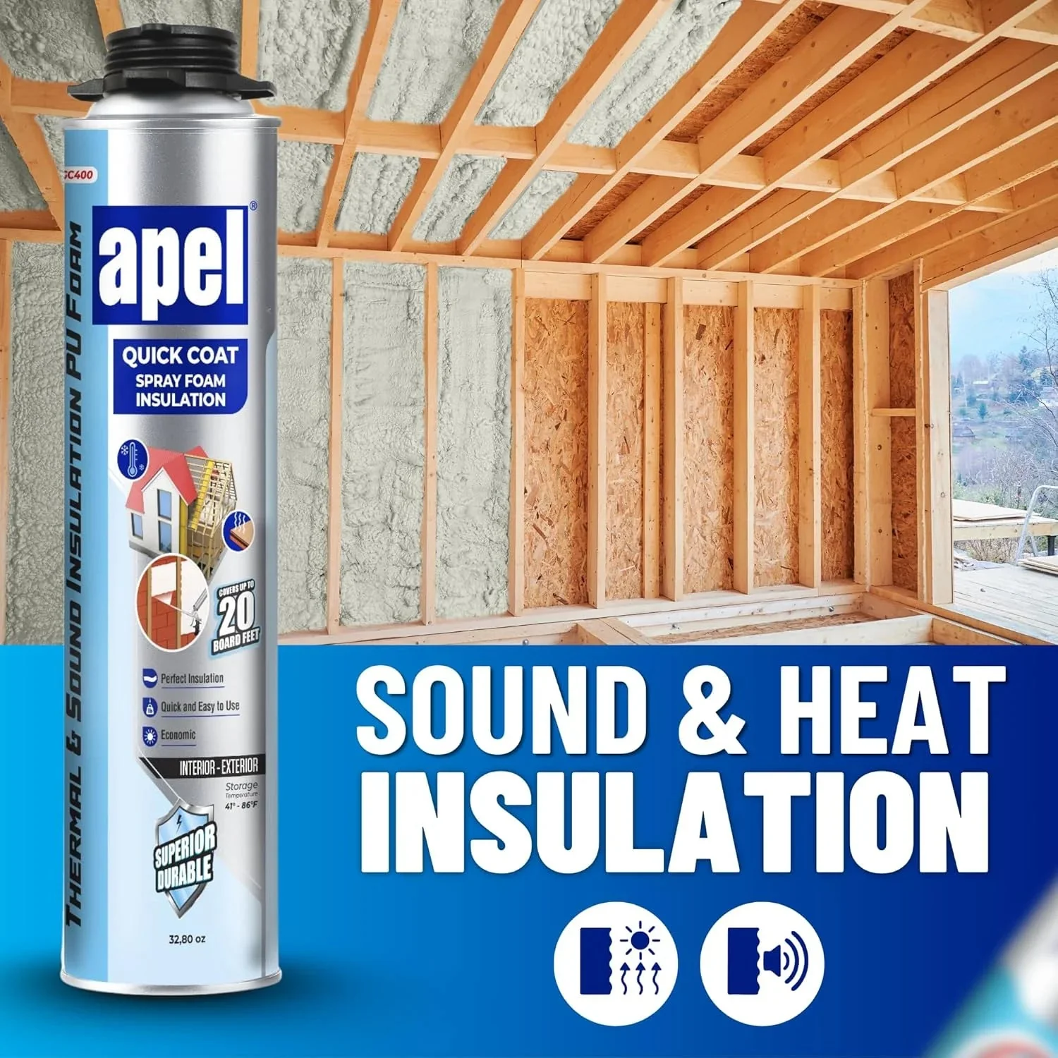 apel Spray Foam Insulation Kit, 12 x 32.80 oz / 240 Bd ft – 12 Pack
