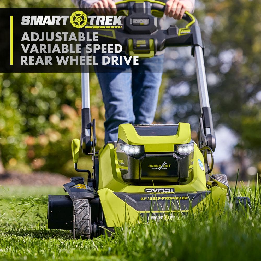 40V HP Brushless 21-in Self-Propelled AWD Lawn Mower Whisper Series ncludes (2) 6.0Ah Batteries and Charger