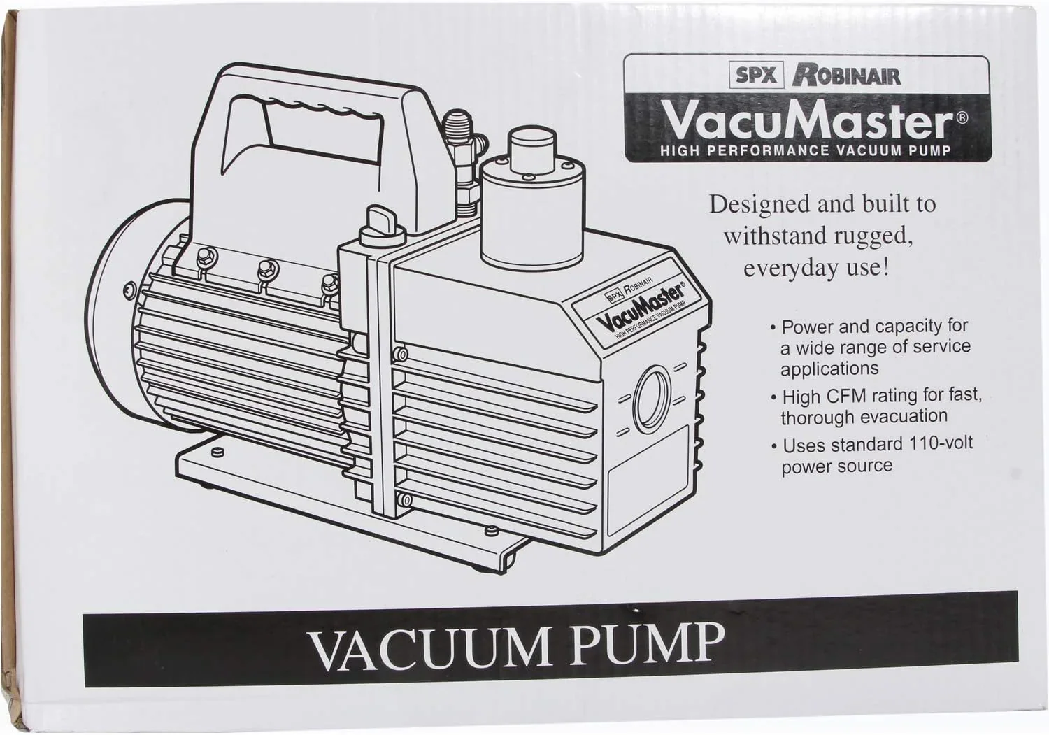 Robinair VacuMaster Economy 2-Stage Vacuum Pump, 8 CFM, Red/Silver – ROB15800 / 15800