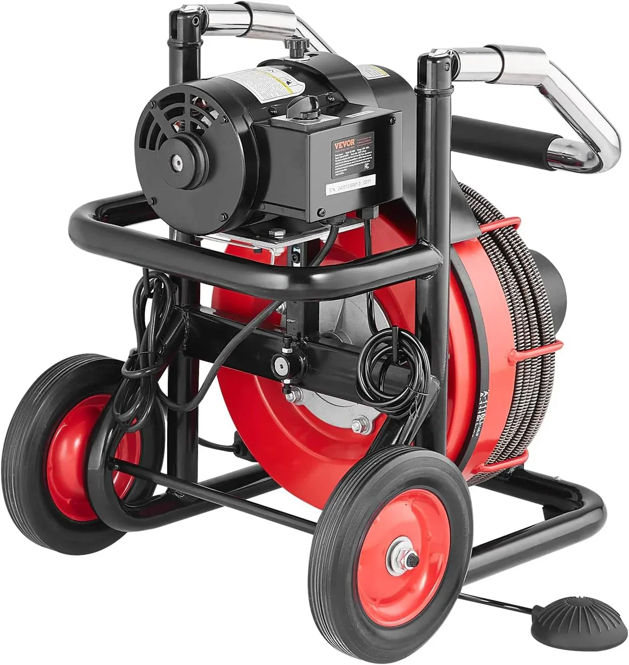 VEVOR Drain Cleaner Machine 100FT x 1/2 Inch, 550W, Red + Black – Drain Cleaner Machine 100 FT x 1/2 Inch