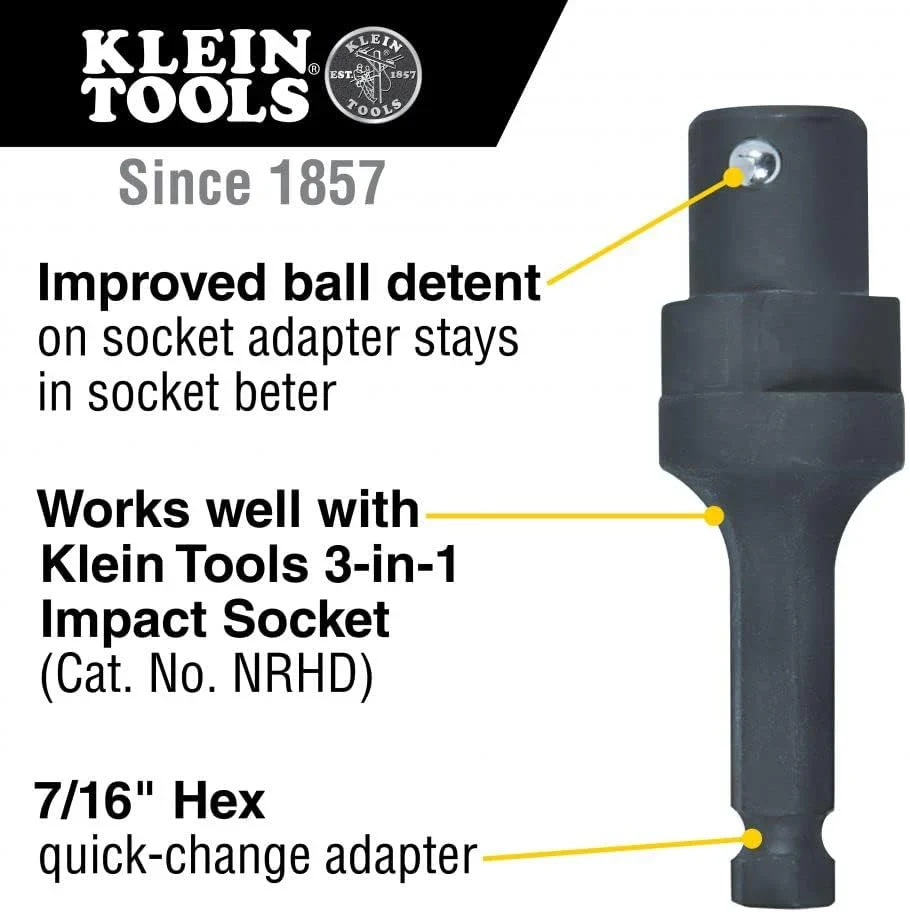 Klein Tools Single-Ended Impact Socket, 3/4-Inch, 1-Inch And 1-1/8-Inch – NRHD3