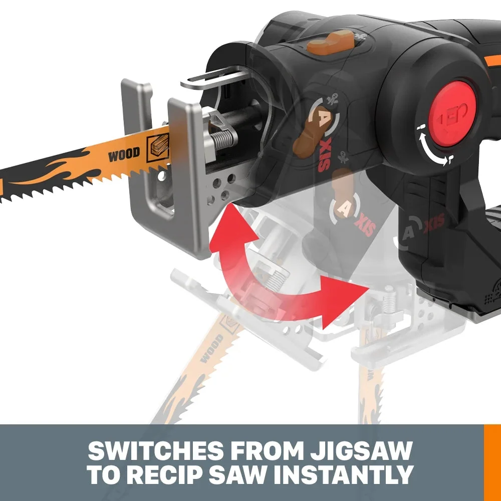 Worx 20V Power Share Axis Cordless Reciprocating & Jig Saw – WX550L.9