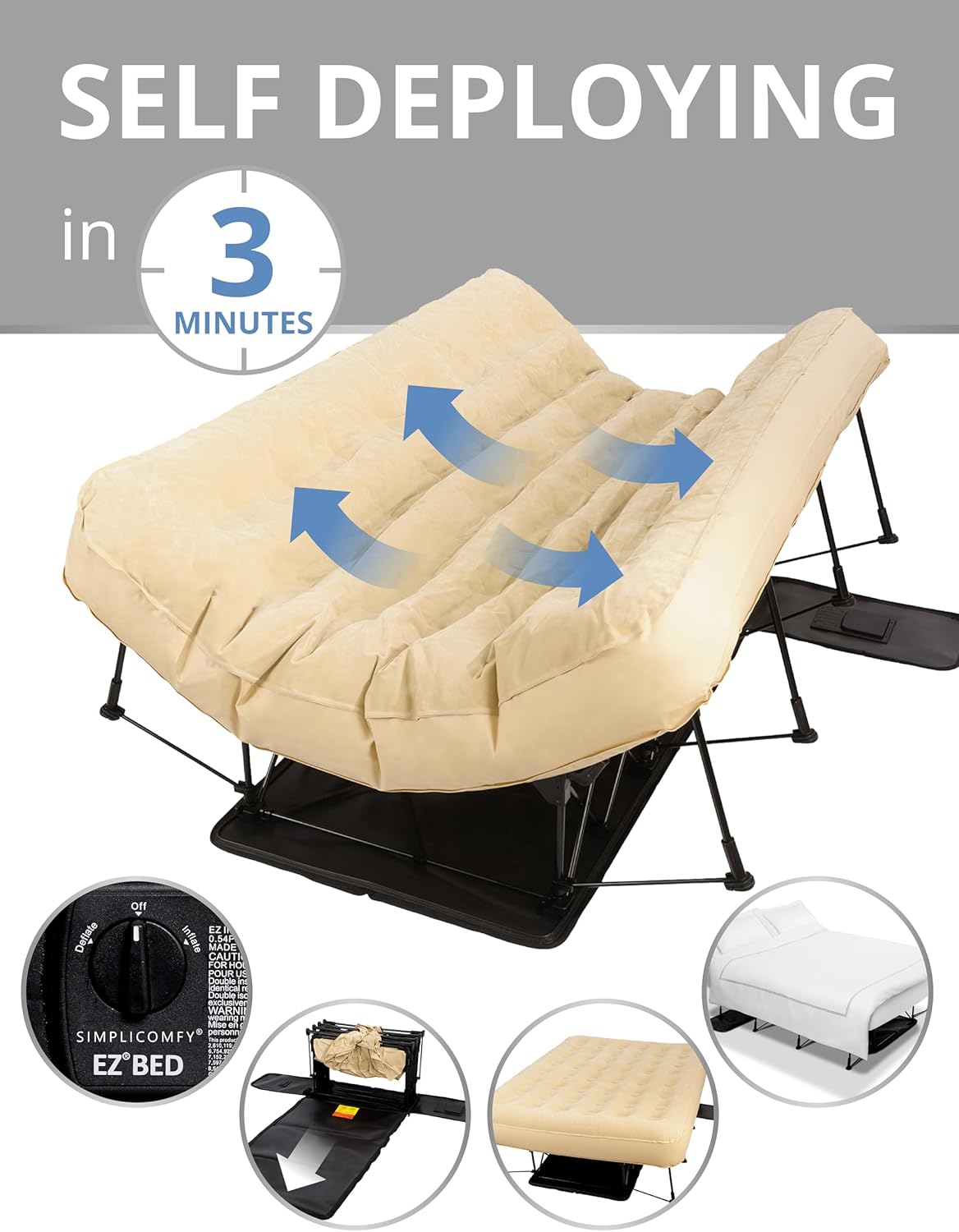 Queen EZ Mattress with Frame & Pump