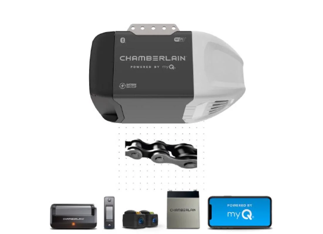 Chamberlain 0.5 HP Chain Drive Smart Garage Door Opener With 7 ft Rail – C2212T