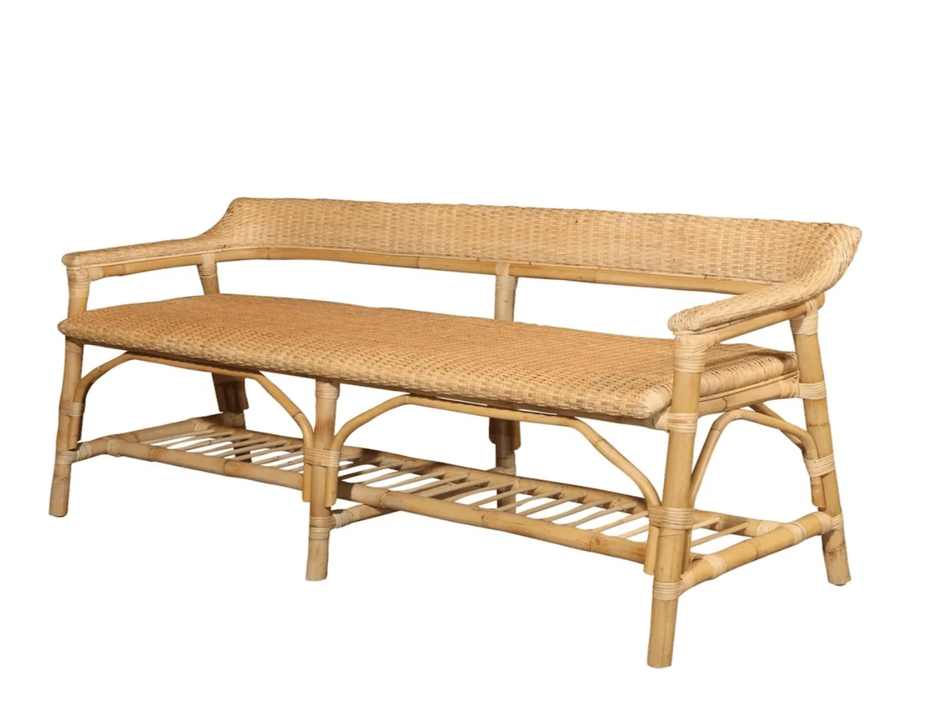 Lucco Natural Rattan Bench