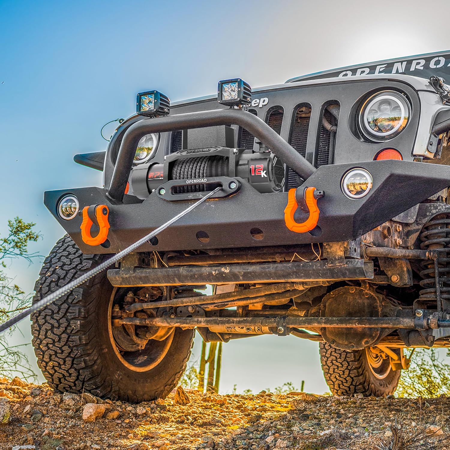 12000lb Winch with Synthetic Rope & Wireless Remotes