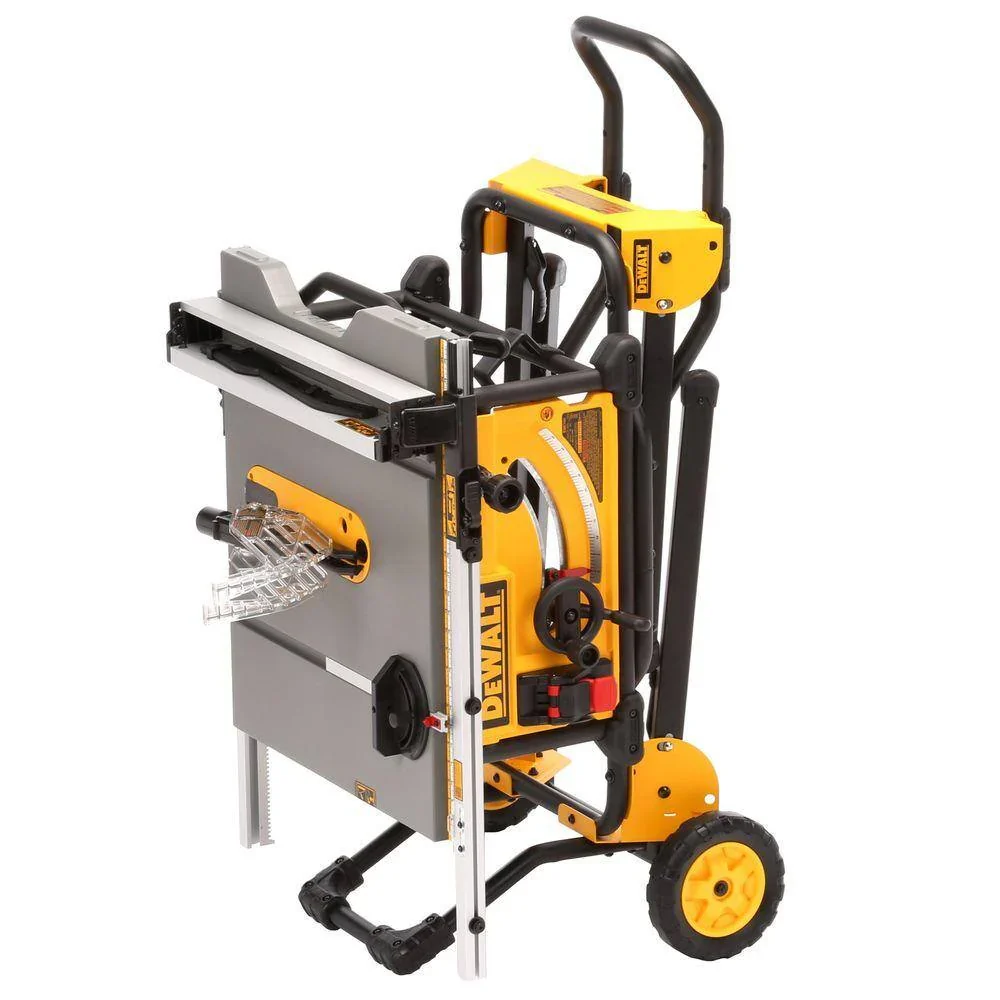DEWALT 15 Amp Corded 10 in. Jobsite Table Saw With Rolling Stand – DWE7491RS