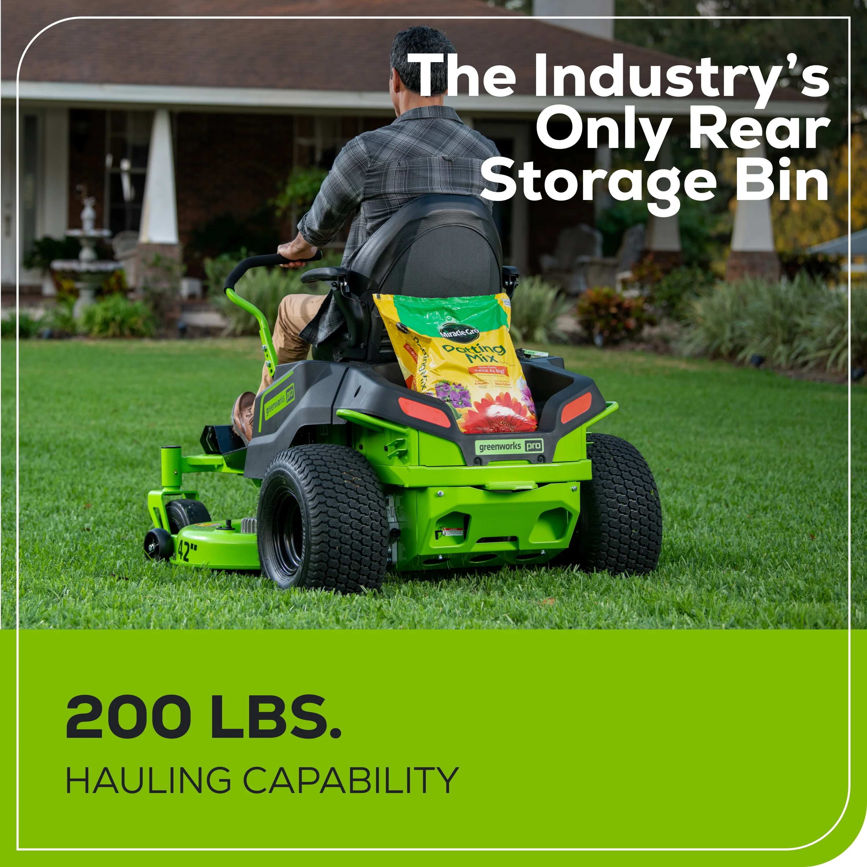 80V Cordless Riding Lawn Mower 42-Inch Deck with Six Batteries and Turbo Chargers