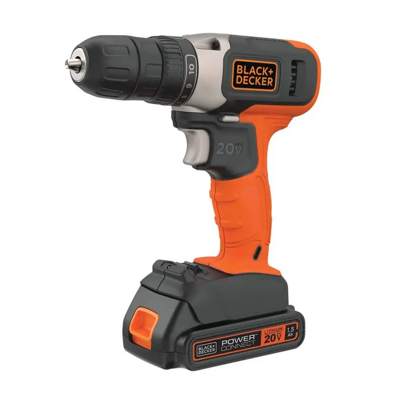 BLACK+DECKER 20V Lithium-Ion Cordless 3/8 in Drill/Driver With 1.5Ah Battery And Charger – BCD702C1