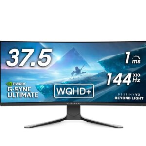 Ultrawide Curved Gaming Monitor 38 Inch, 144Hz Refresh Rate, 3840 x 1600 WQHD, IPS, NVIDIA, 1ms Response Time, 2300R Curvature, VESA Display HDR 600, AW3821DW – White