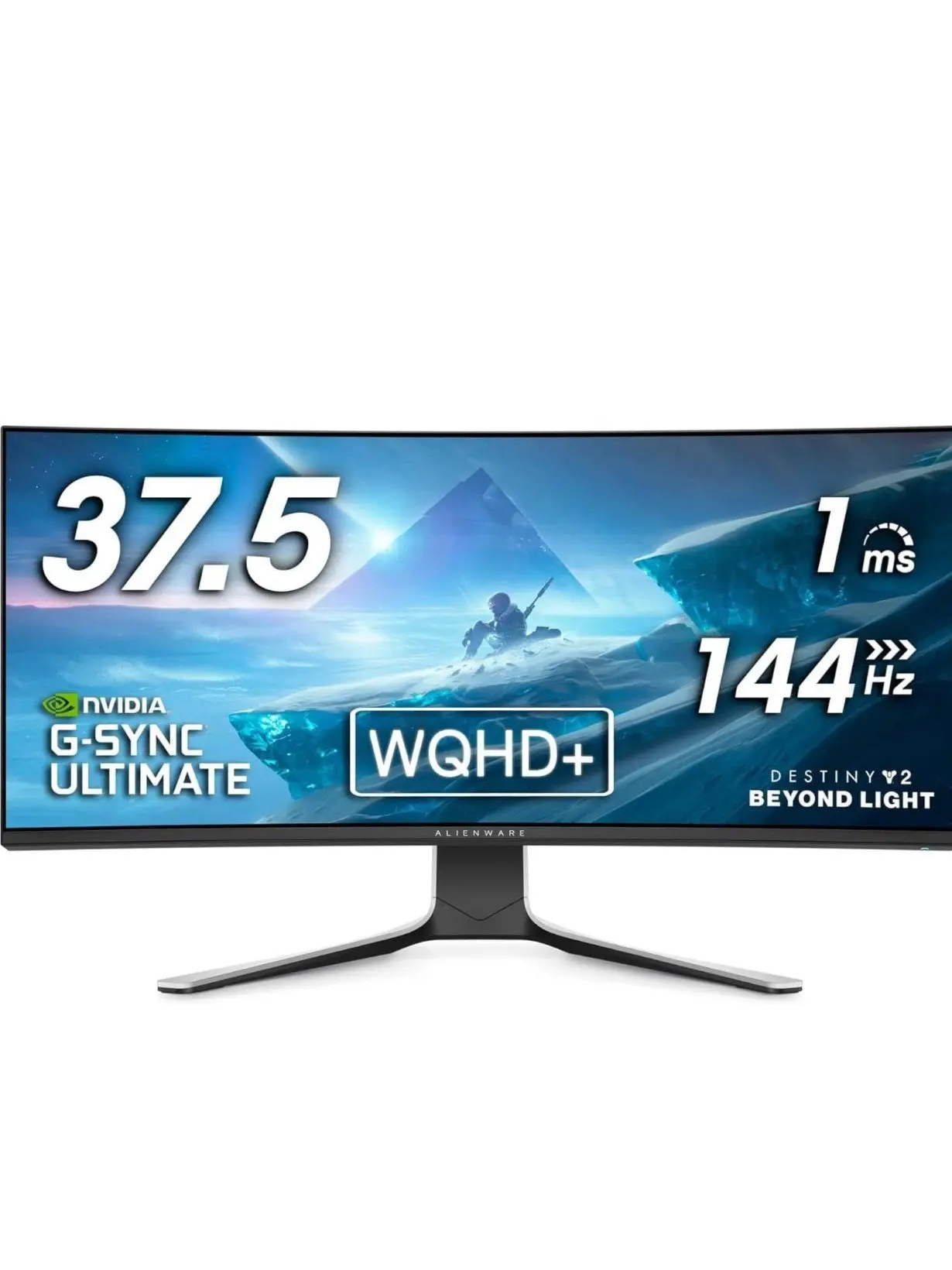 Ultrawide Curved Gaming Monitor 38 Inch, 144Hz Refresh Rate, 3840 x 1600 WQHD, IPS, NVIDIA, 1ms Response Time, 2300R Curvature, VESA Display HDR 600, AW3821DW – White