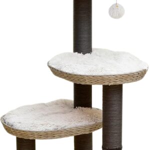 Petpals Handwoven Cat Tree with Condo, Top Bed & Sisal Scratching Posts