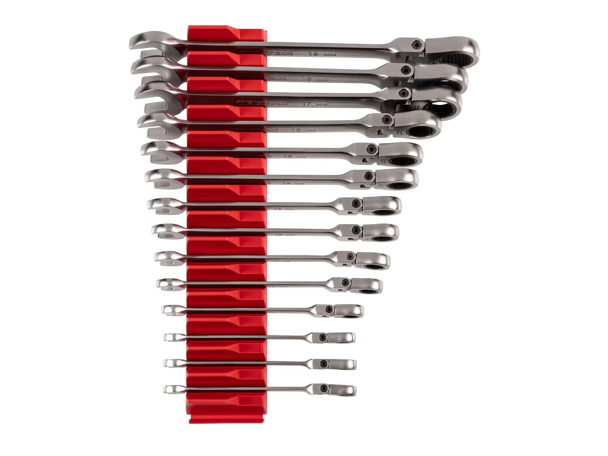 TEKTON Flex Head 12-Point Ratcheting Combination Wrench Set, 14-Piece (6-19 mm) – WRC95302