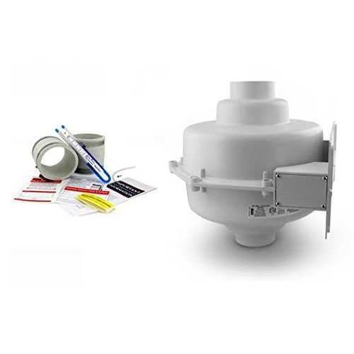 RadonAway Radon Fan Install Kit With Two 3×3 White Couplings, U-Tube Vacuum Gauge And System Labels – GP501