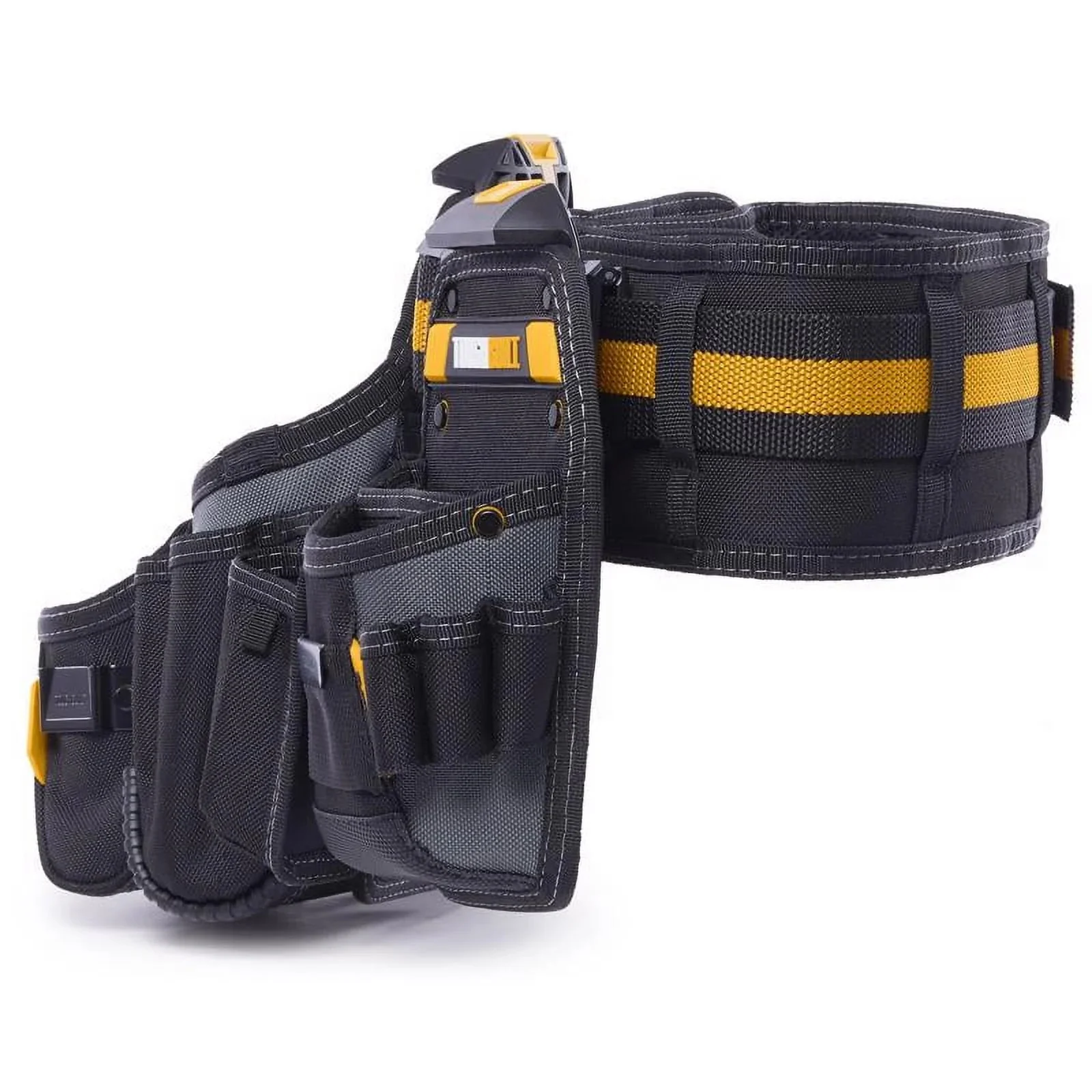 ToughBuilt Adjustable Handyman Tool Belt, Polyester, 27 Pockets, Black/Orange