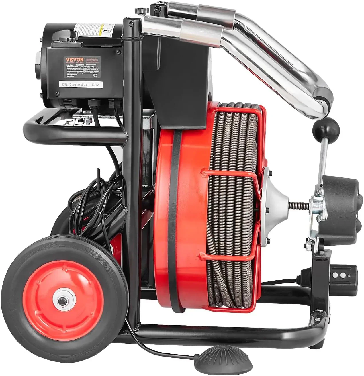 VEVOR Drain Cleaner Machine 100FT x 1/2 Inch, 550W, Red + Black – Drain Cleaner Machine 100 FT x 1/2 Inch