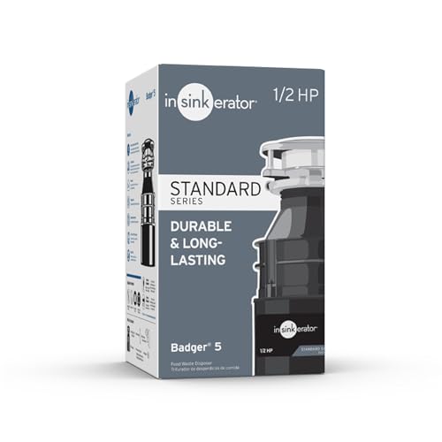 Garbage Disposal, 1/2 HP Continuous Feed, Durable Steel, Easy Install