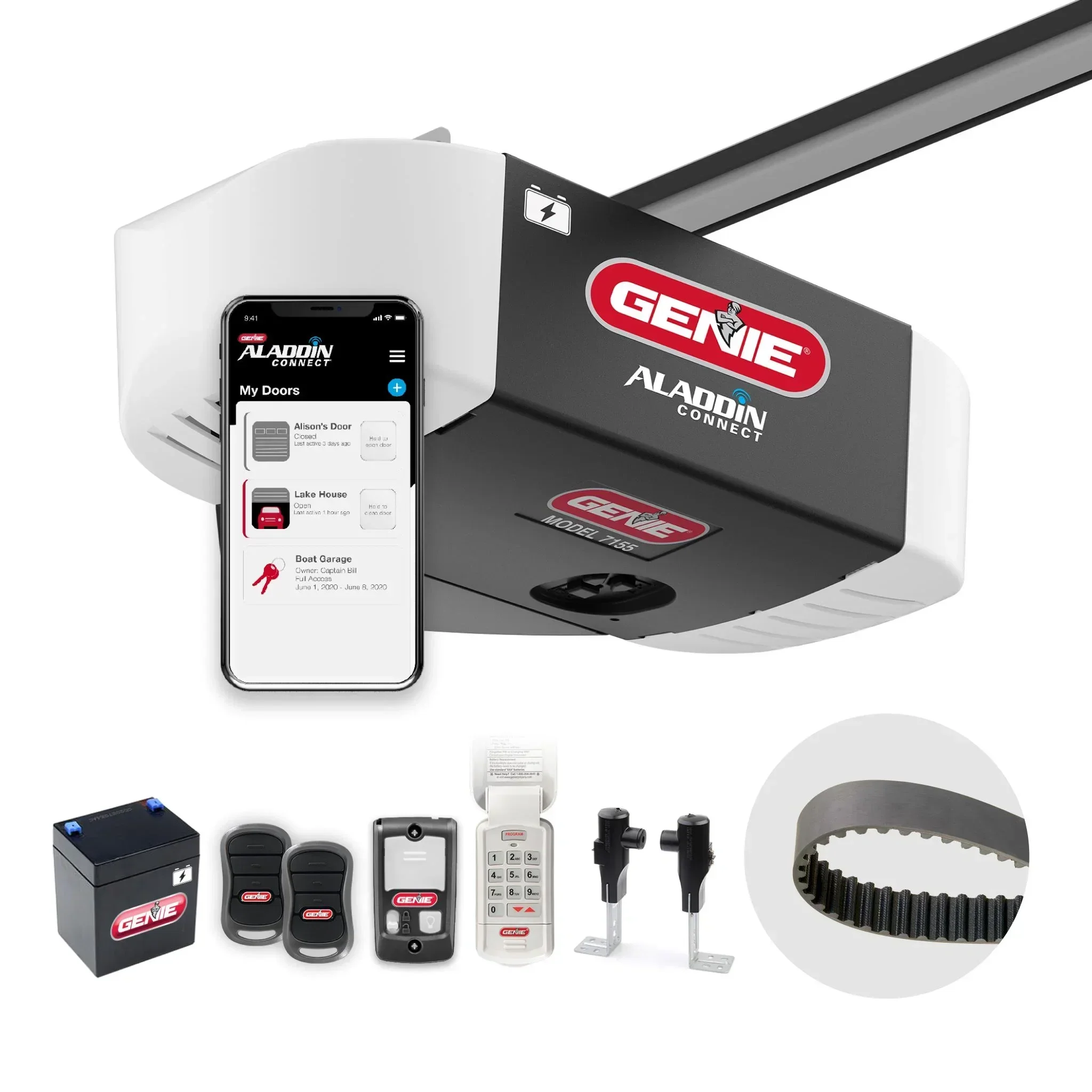 Genie StealthDrive Connect Smart Garage Door Opener With WiFi And Battery Backup – 7155-TKV