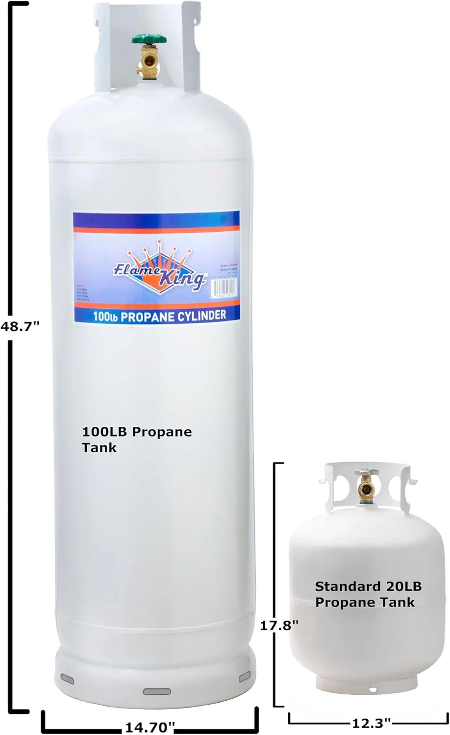 Steel Propane Tank Cylinder with POL Valve and Collar, Great for Mixed Heating Systems, Home fireplaces, Dryers and Grills