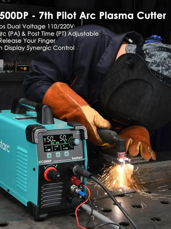 50A Plasma Cutter, Dual Voltage 110/220V, Digital Display – BTC500DP 7th Gen