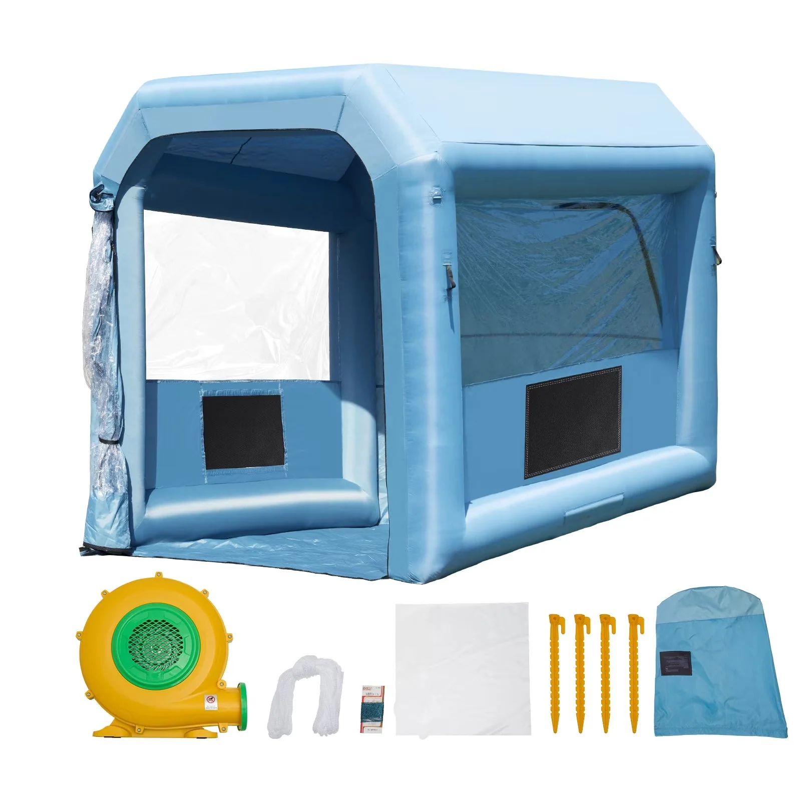 KFFKFF Portable Inflatable Spray Shelter 9.8 x 8.2 x 8.2 ft With 550 W Blower And Filtration System – GZYJXKF03